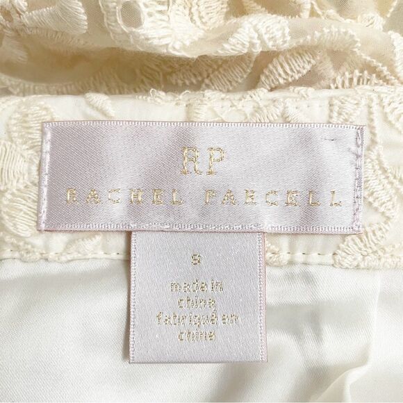 NWT Rachel Parcell Cream Embroidered Flounce Skirt Beige Swan Size Small NEW - Picture 14 of 16